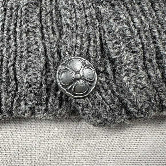 Vintage Unbranded Fair Isle Wool Knit Cardigan Women’s Medium Gray Beige Sweater - Picture 7 of 16